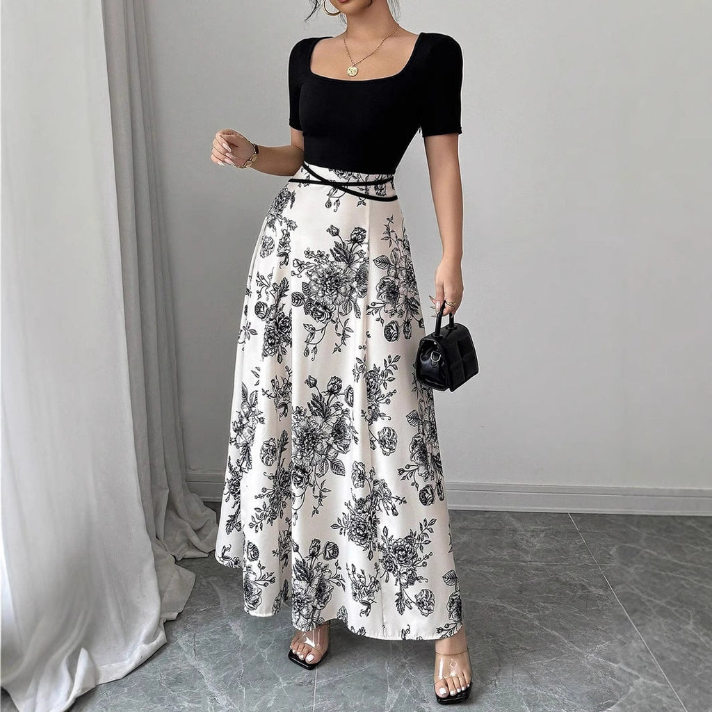 Women's Elegant Maxi Skirt with Floral Pattern