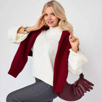 Elegant Oversized Sweater with Wide Cut and Stand-up Collar
