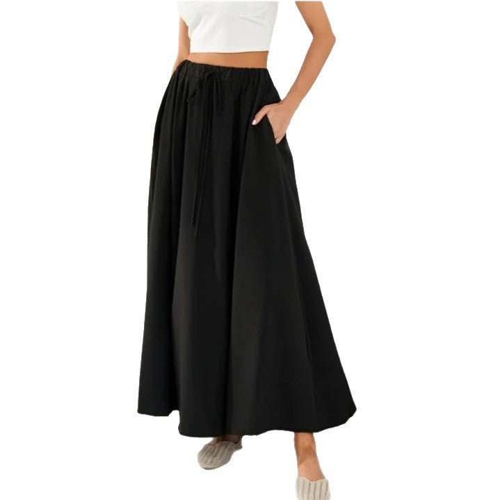 Women's Floral Maxi Skirt with Elastic Waistband