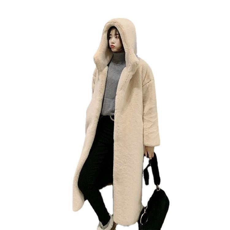 Women's Cozy Oversized Coat with High Collar and Side Pockets