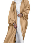 Elegant Satin Jacket with Wide Sleeves