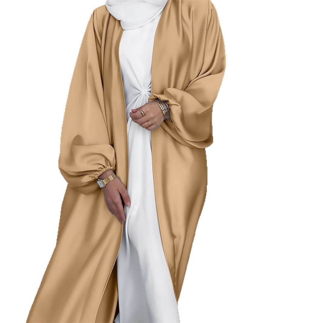 Elegant Satin Jacket with Wide Sleeves