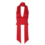 Women's Asymmetrical Top with Adjustable Tie Detail