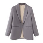 Elegant Women's Blazer with Unique Cut and Pockets