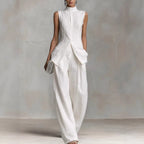Women's Elegant High-Neck Wide-Leg Jumpsuit