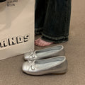 Women's Ballet Flats with Elegant Shine and Fine Bow