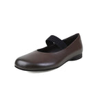 Women's Ballet Flats with Elastic Strap and Leather Surface