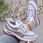 Women's Breathable Mesh Running Shoes with Elastic Lacing