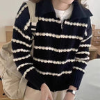 Women's Striped Knit Pullover