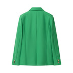 Women's Elegant Blazer Jacket with Textured Design and Practical Pockets