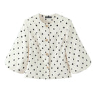 Women's Polka-Dot Blouse with Voluminous Sleeves