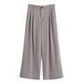 Women's Elegant Wide-Leg High-Waisted Pleated Trousers