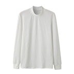 Women's Elegant Long-Sleeve Shirt with Textured Fabric and High Collar