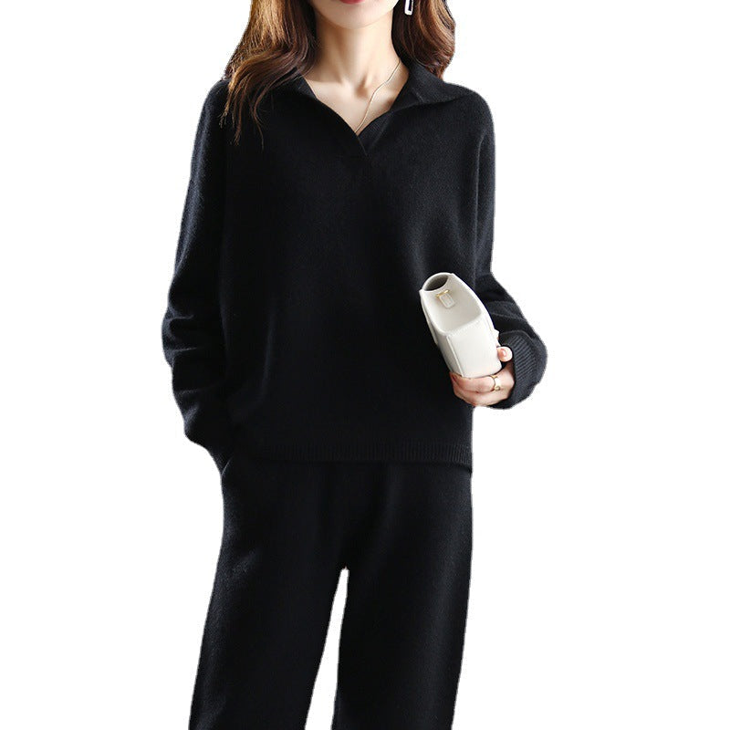 Women's Elegant Collared Cardigan with Wide Cut