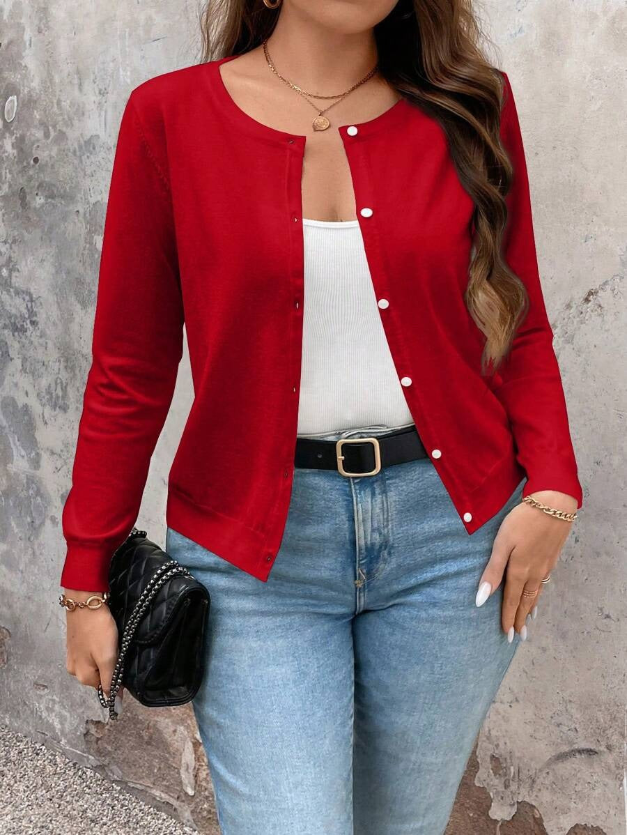 Women's Fine Knit Button-Down Cardigan