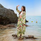 Women's Airy Kimono with Floral Patterns