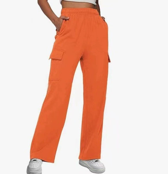 Women's Wide-Leg Cargo Pants with Side Pockets
