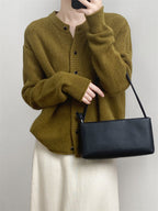 Women's Chunky Knit Cardigan with Button Closure