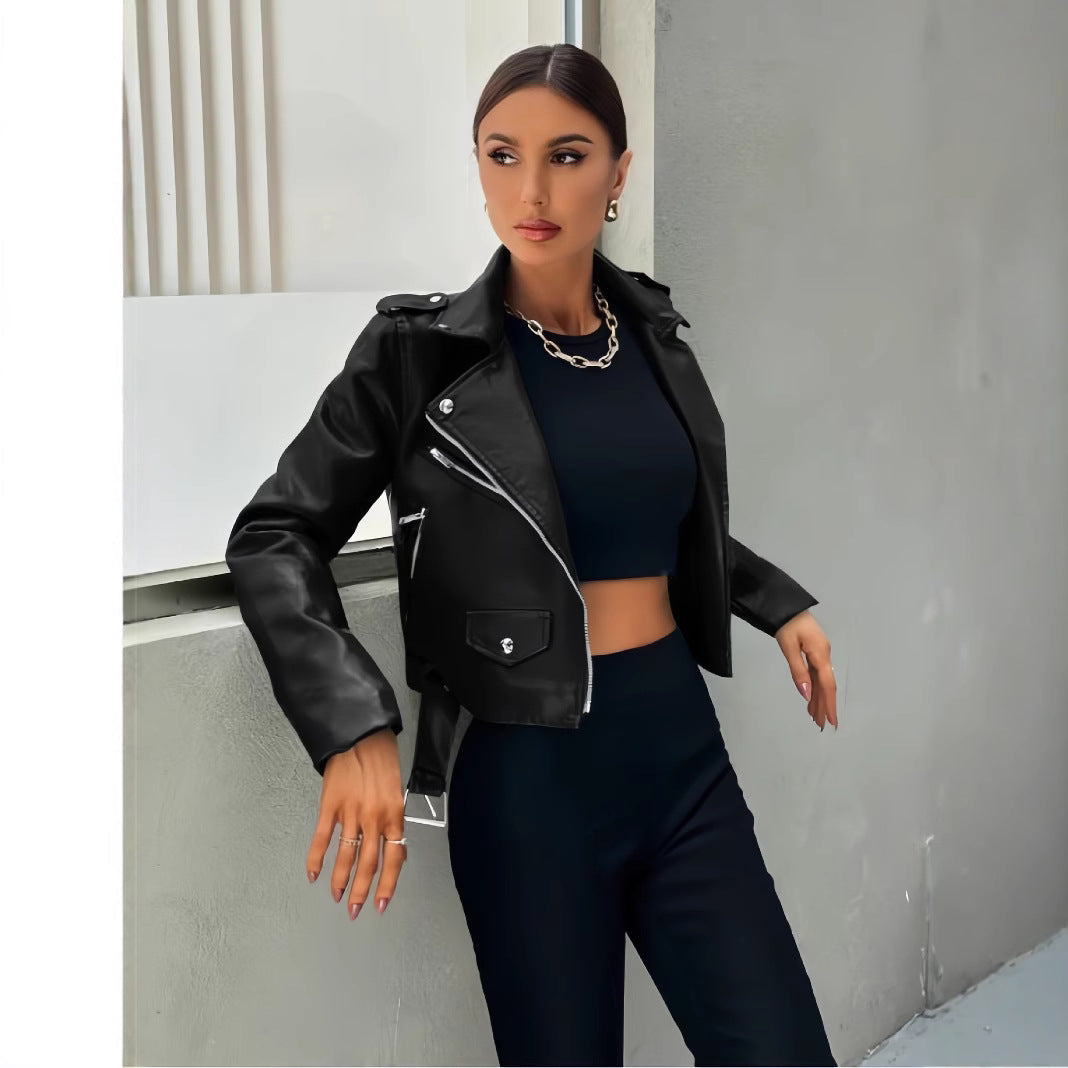 Women's Cropped Biker Jacket