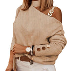 Women's Asymmetrical Pullover with Subtle Details