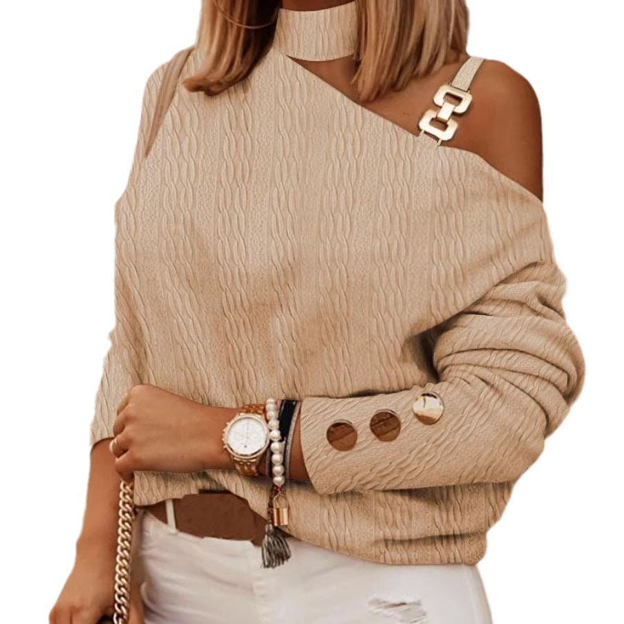 Women's Asymmetrical Pullover with Subtle Details