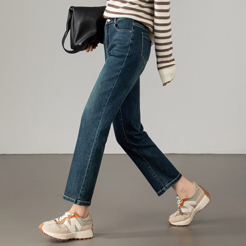 Women's High-Waisted Fabric Trousers