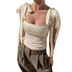 Women's Bandeau Top with Fine Ruffle Details