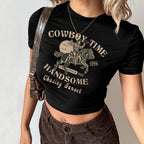Women's Crop T-Shirt with Creative Statement Design