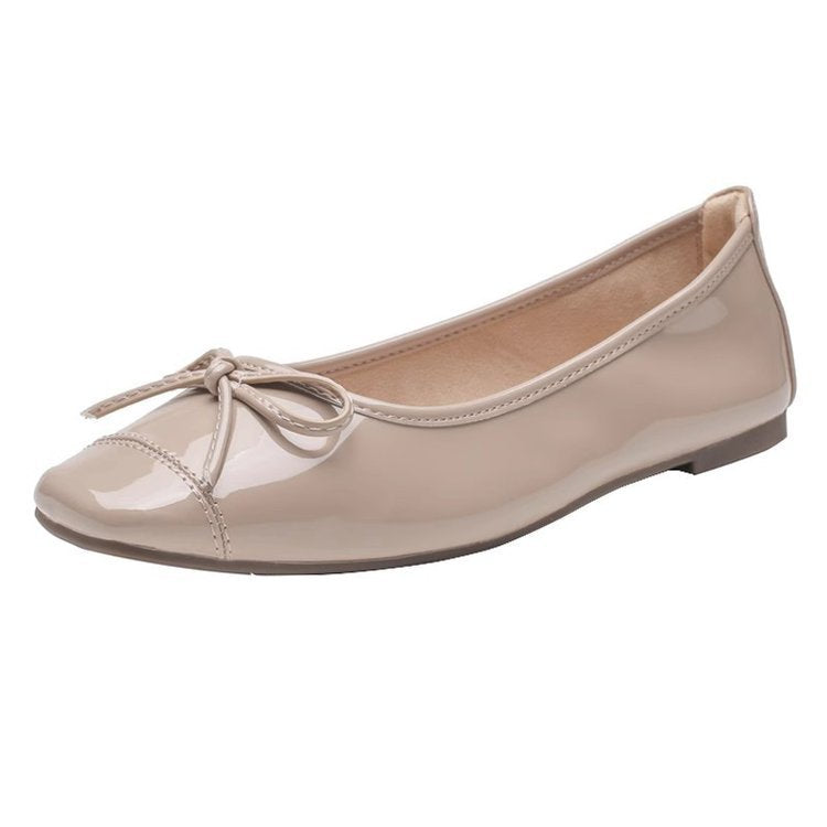 Women's Ballet Flats with Elegant Bow Design and Comfortable Footbed