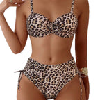 Women's Balconette Bikini with High-Waisted Bottoms and Side Ties