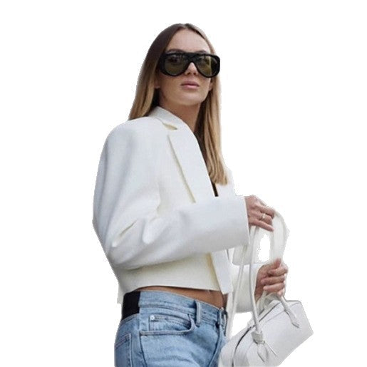 Women's Cropped Blazer with Sharp Shoulders