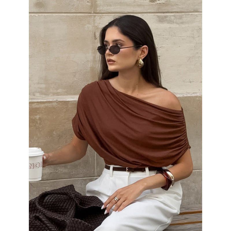 Women's Asymmetric Draped Top