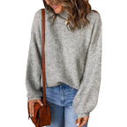 Women's Chunky Knit Sweater with Relaxed Fit and Wide Sleeves