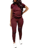 Women's Jogging Suit with Stylish Zipper Details and Sporty Fit