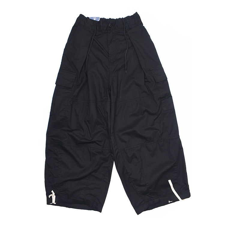 Women's Cargo Pants with Elastic Waist and Side Pockets
