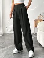 Elegant Wide-Leg Pleated Trousers