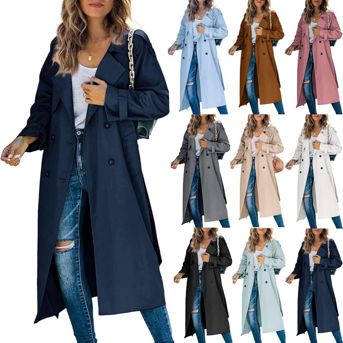 Elegant Oversized Trench Coat with Waist Belt