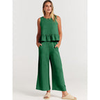 Casual Jumpsuit with Voluminous Bodice and Side Pockets