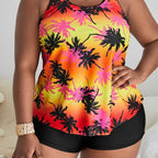 Women's Palm Print Swim Set