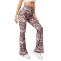 Women's High-Waisted Trousers with Modern Wave Pattern
