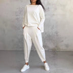 Women's Jogging Suit Lounge Set with Wide Sleeves and Pockets