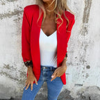 Elegant Blazer with Animal Print on Sleeves