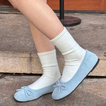 Women's Ballet Flats with Elegant Shine and Delicate Bow Detail