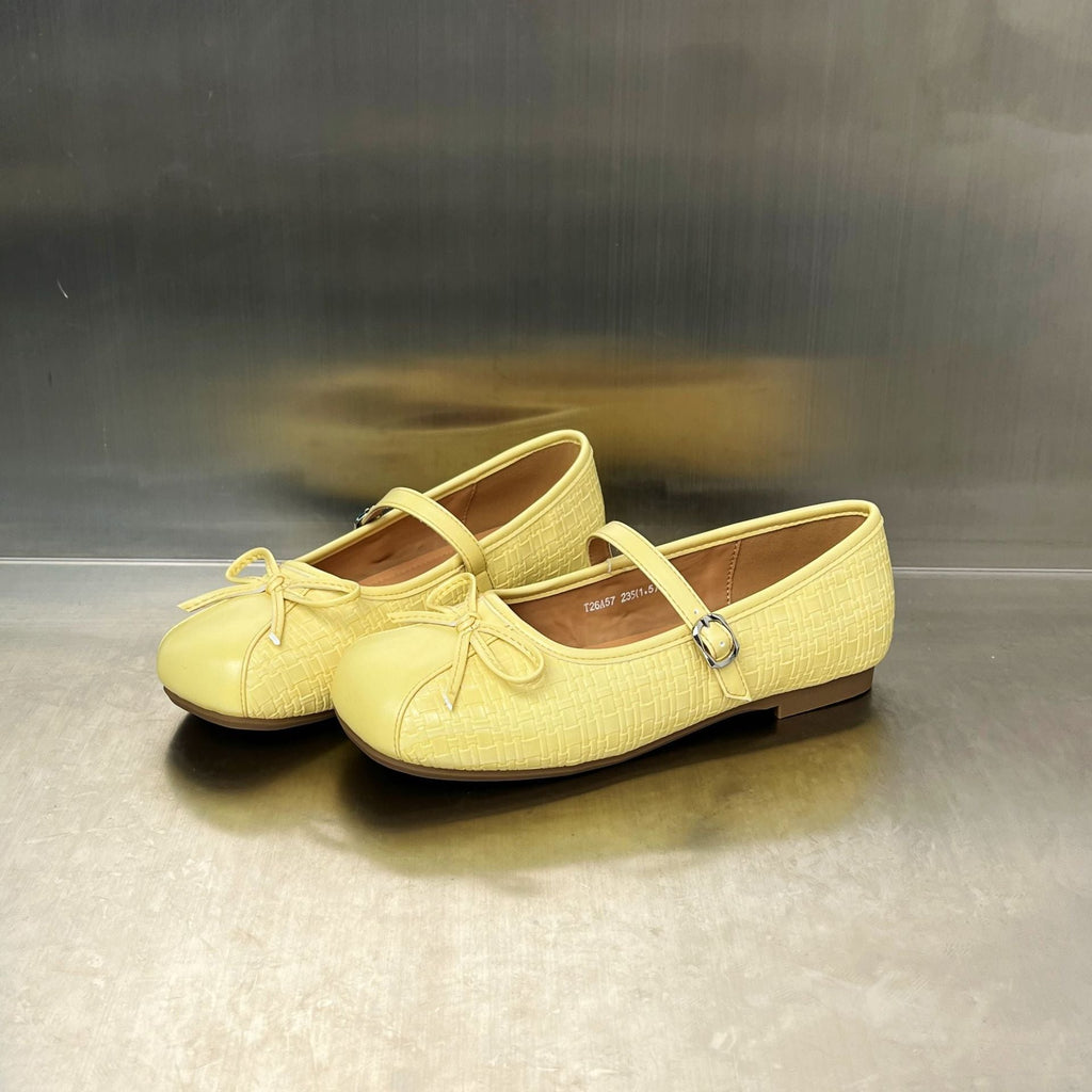 Women's Ballet Flats with Bow Detail and Strap