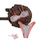 Women's Bandeau Bikini with Wave Pattern