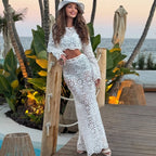 Women's Floral Crochet Beach Set