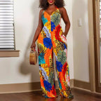 Women's Floral Wide Leg Jumpsuit