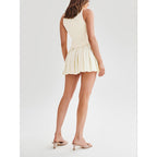 Women's Sleeveless Blazer with Pleated Skirt