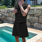 Tailored Vest and High-Waisted Shorts Set