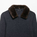 Women's Elegant Cardigan with Detachable Collar